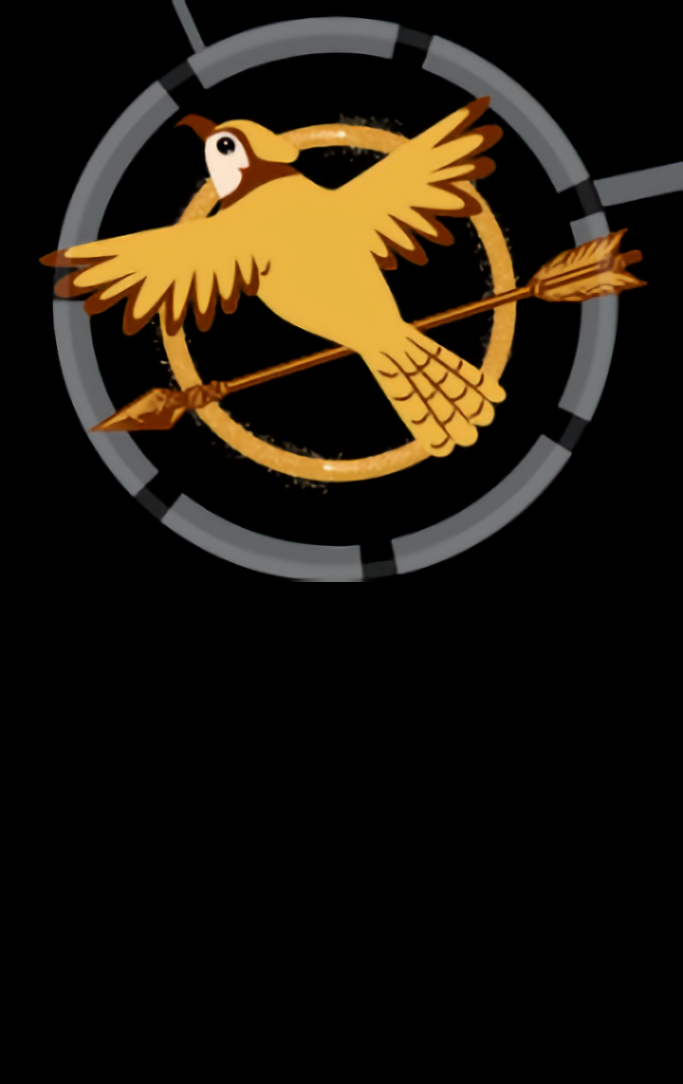 Hunger Games logo of bird with arrow